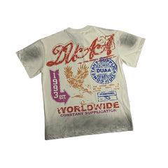 Duaa Risk Vintage Washed Rhinestone Graphic Short Sleeve Tee