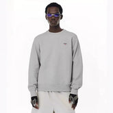 NOAH MARS Men Crew Sweatshirt Minimal Cross Embroidery American Casual