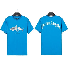 Palm Angels Double Shark Graphic T-Shirt - Blue
