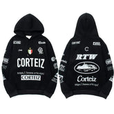 Corteiz All-Over Multi-Logo Heavyweight Hoodie - Black