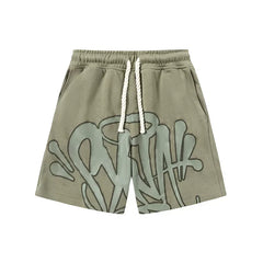 Syna World Graphic Fleece Shorts (Sage Green / Grey)