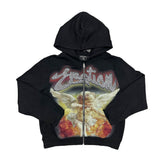 Mixed Emotion Angel Graphic Full Zip Hoodie