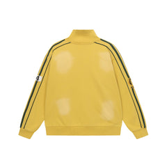 Vale Forever Valley Dreams Chenille Patch Lettering Vintage Wash Track Jacket yellow