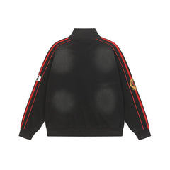 Vale Forever Valley Dreams Chenille Patch Lettering Vintage Wash Track Jacket black