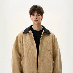 NOAH MARS 15oz Washed Bead Canvas Workwear Jacket Old Money Retro Short Coat