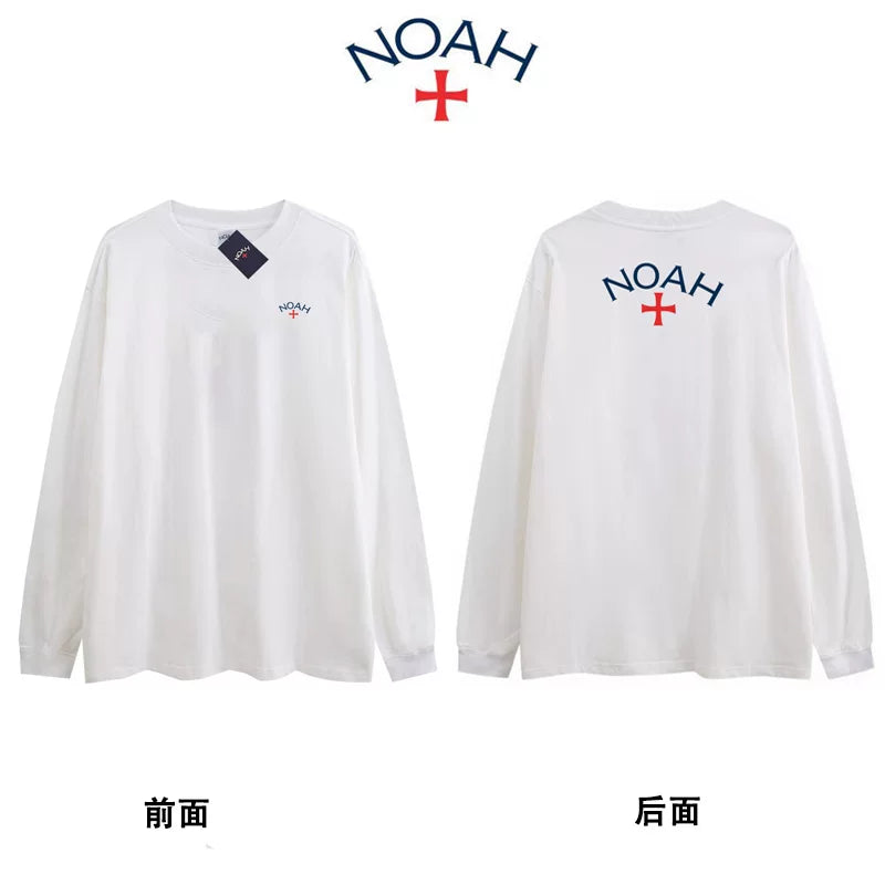 NOAH BWCJ Cross Print Heavy Cotton Unisex Long Sleeve Tee Autumn