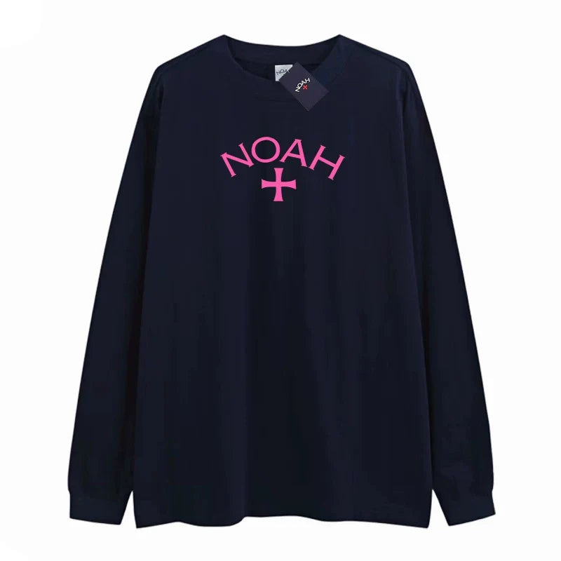 NOAH BWCJ Cross Print Unisex Crew Neck Long Sleeve Tee