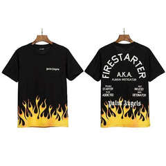 Palm Angels Firestarter Flame Graphic T-Shirt - Black