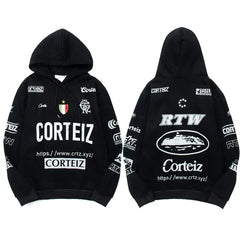 Corteiz All-Over Multi-Logo Heavyweight Hoodie - Black