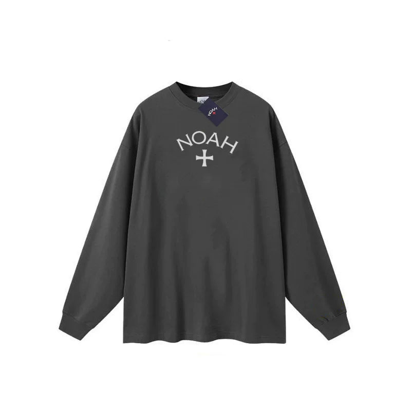 NOAH BWCJ Cross Print Unisex Crew Neck Long Sleeve Tee