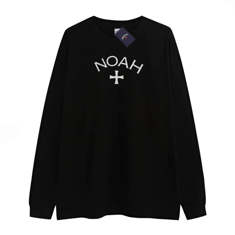 NOAH BWCJ Cross Print Unisex Crew Neck Long Sleeve Tee