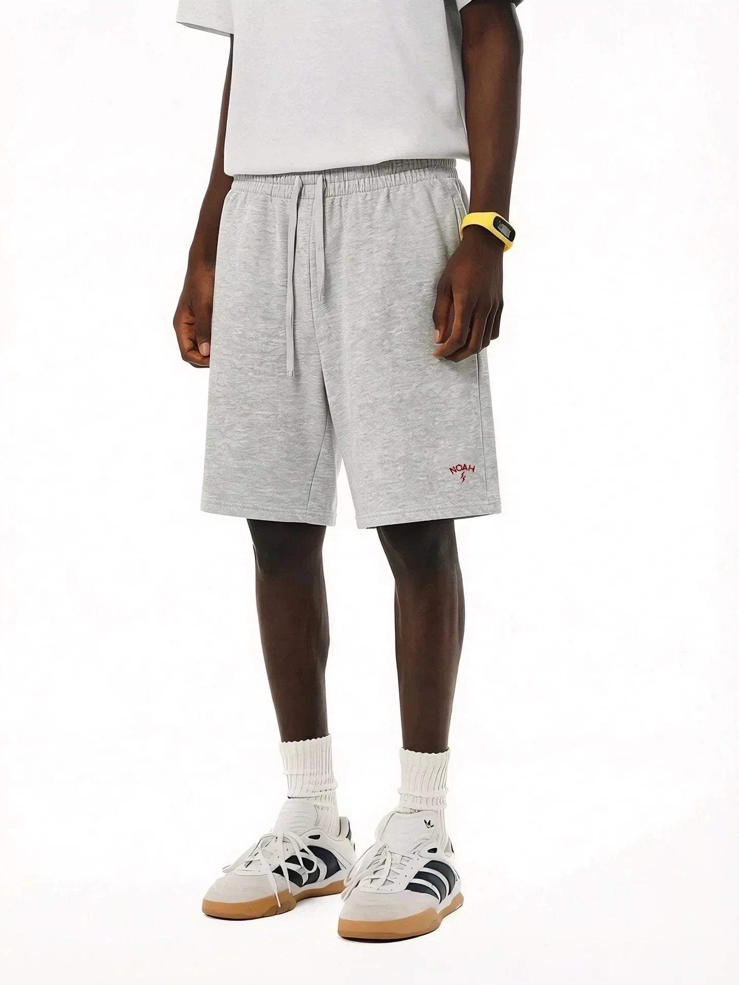NOAH MARS Lightning Embroidery Thin Cool Five Quarter Knit Shorts for Men Couple
