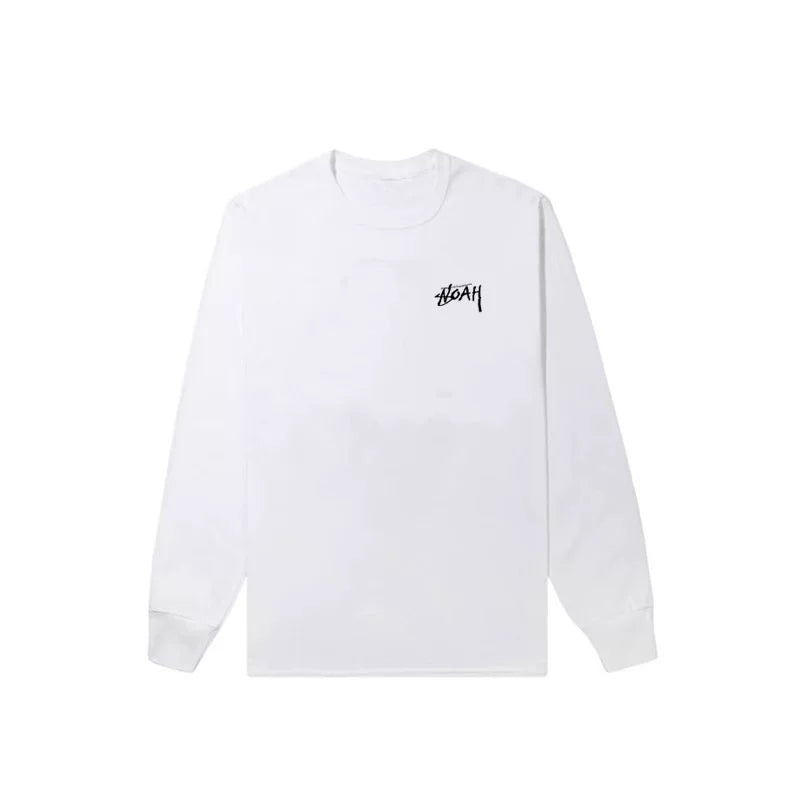 NOAH Front & Back Calligraphy Print Heavy Cotton Unisex Long Sleeve Tee