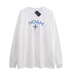 NOAH BWCJ Cross Print Unisex Crew Neck Long Sleeve Tee