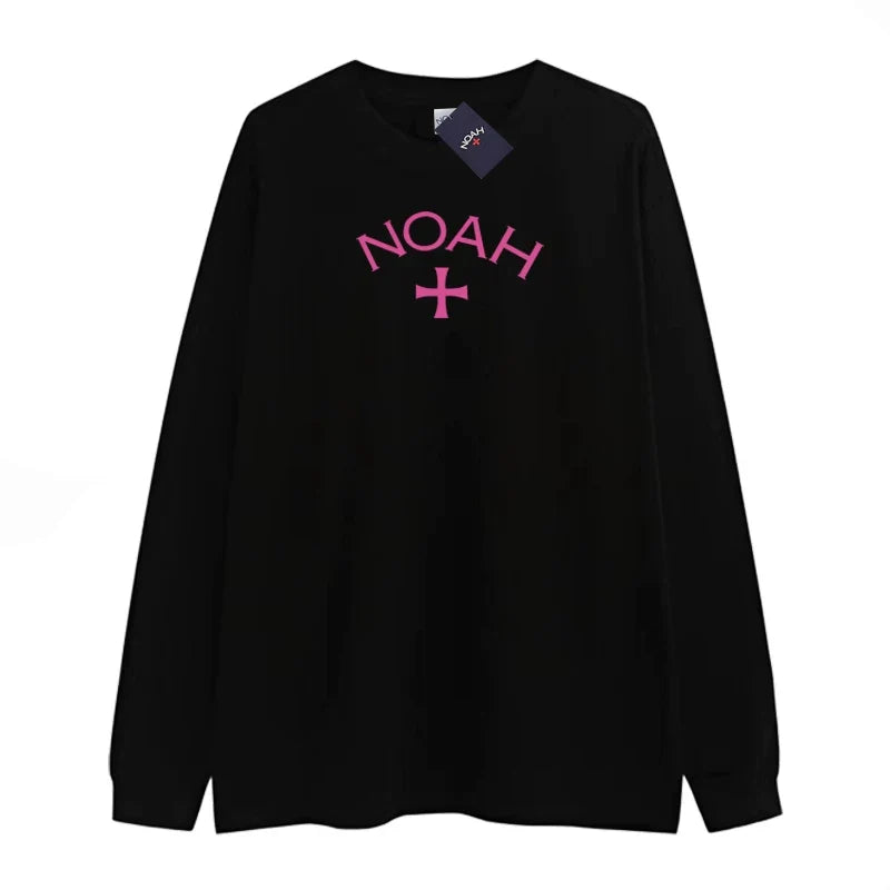NOAH BWCJ Cross Print Unisex Crew Neck Long Sleeve Tee