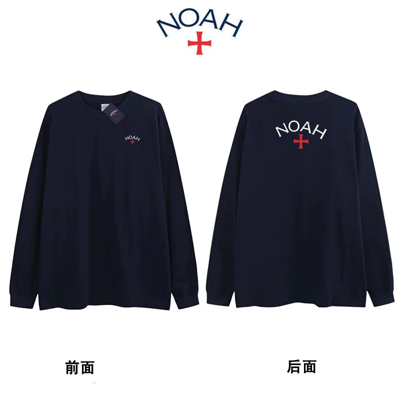 NOAH BWCJ Cross Print Heavy Cotton Unisex Long Sleeve Tee Autumn