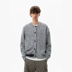 NOAH MARS Retro Old Money Wool Knit Button Cardigan for Men Autumn Winter